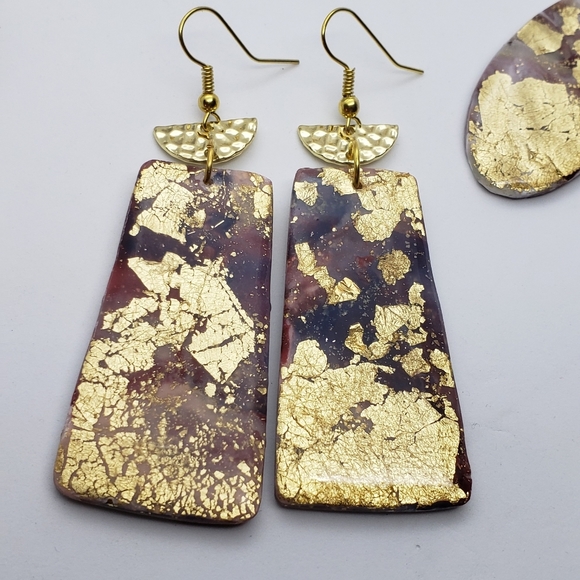Resin dipped earrings - Picture 5 of 5